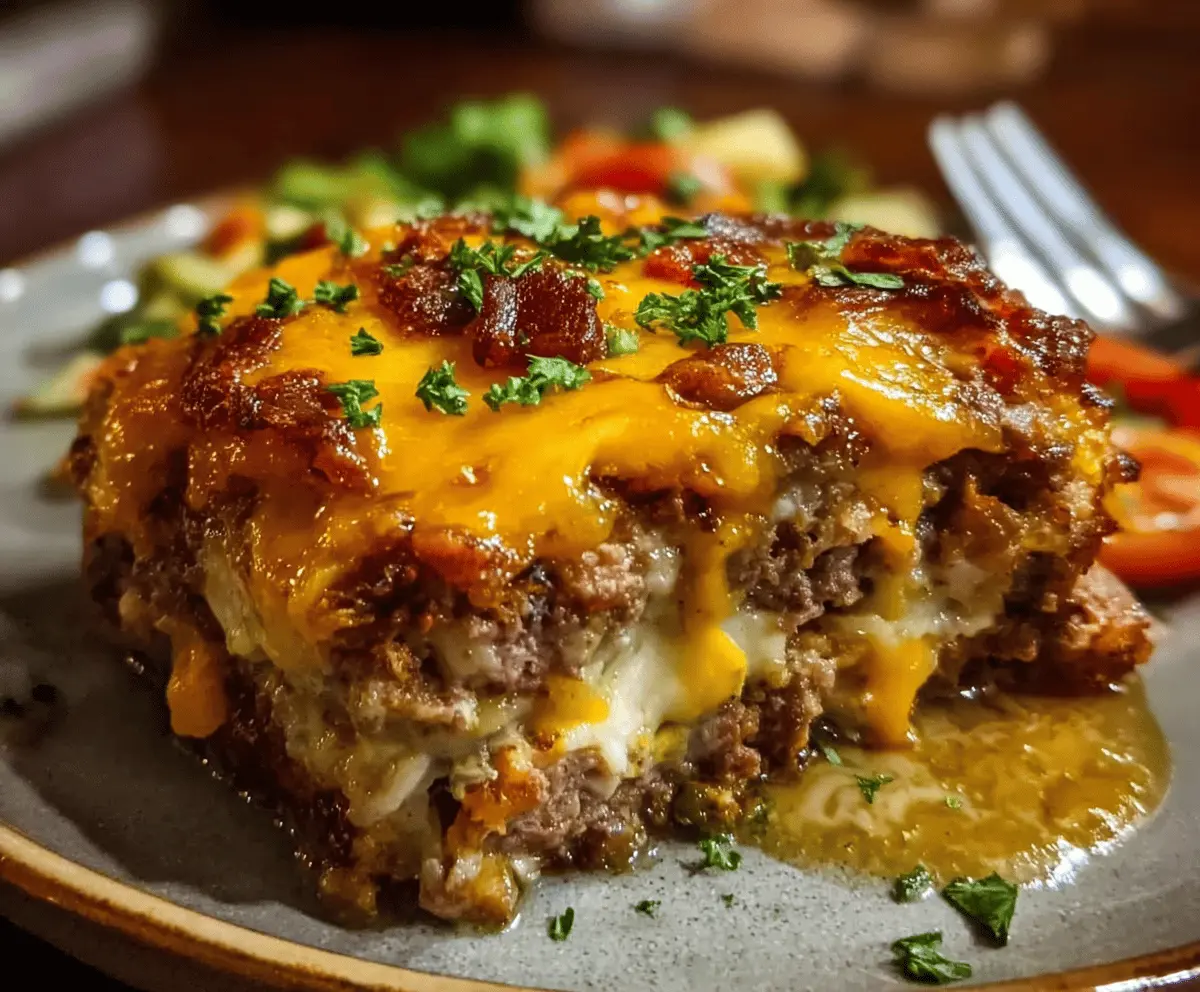 Cheesy Loaded Meatloaf Casserole With Veggies