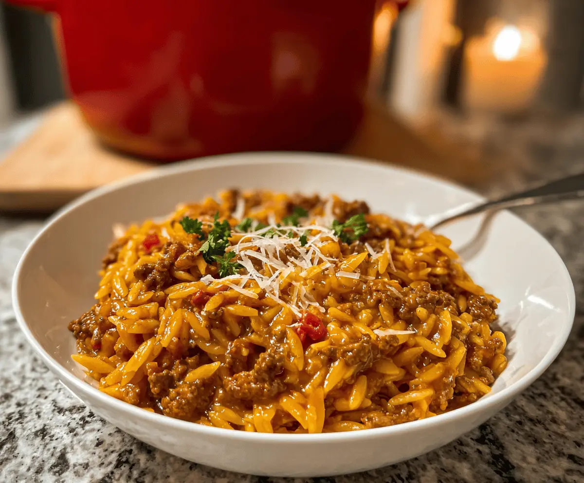 Easy Savory Ground Beef Orzo Dinner Recipe