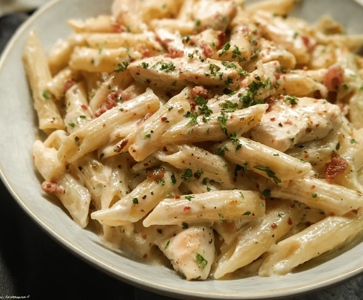 Creamy Chicken Bacon Ranch Pasta Recipe