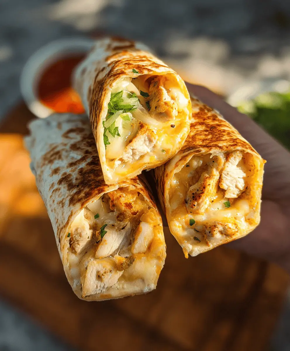Easy Cheesy Garlic Chicken Wraps Recipe