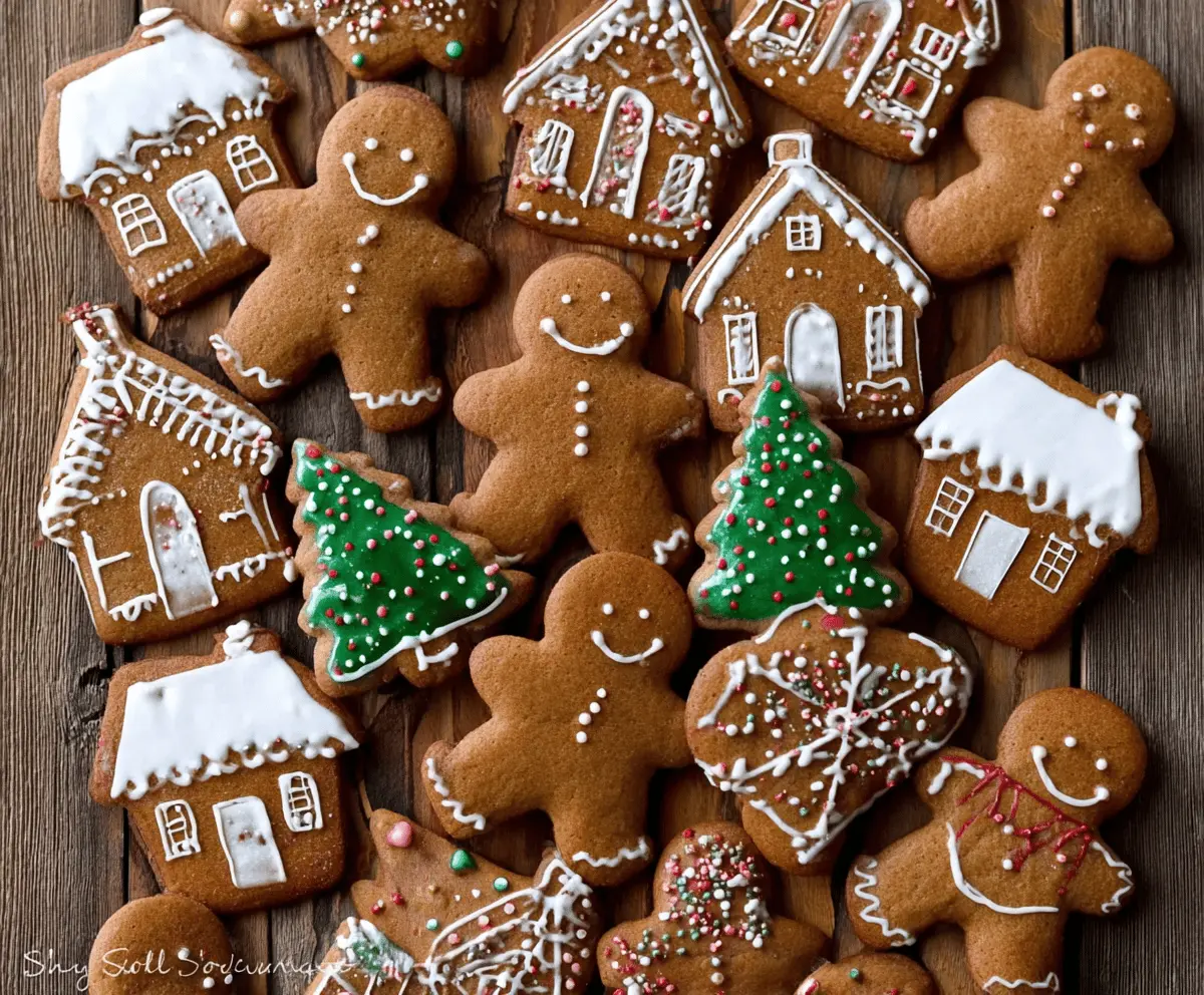 Delicious homemade gingerbread cookies decorated with icing, perfect for holiday celebrations