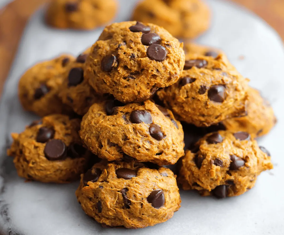 Delicious and healthy pumpkin cookies topped with cinnamon and walnuts, perfect for a fall treat